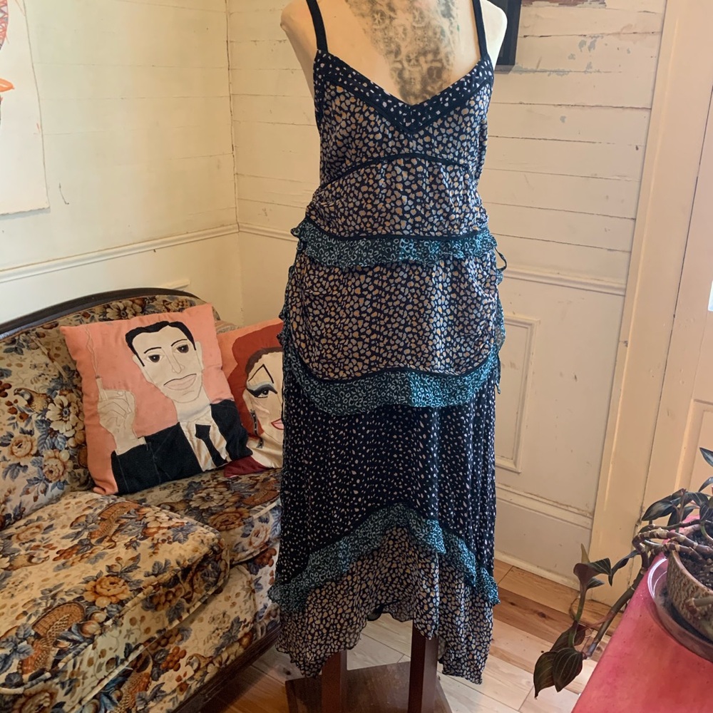 Proenza Schouler silk leopard patchwork dress